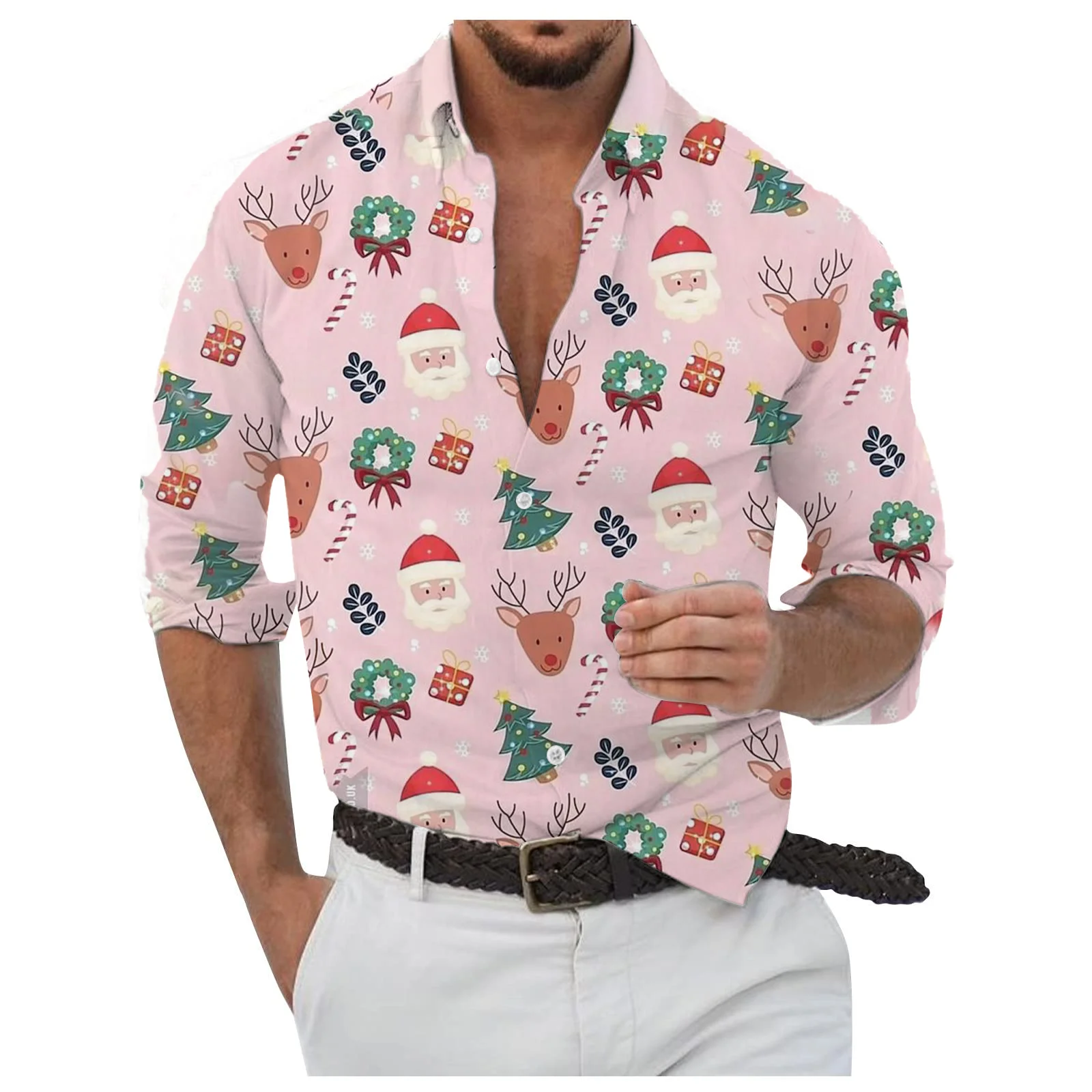 2024 Party Men's Christmas Shirt Pattern 3D Printing Men's Button Lapel Long Sleeve Snowflake Santa Claus Shirt High Quality
2024 Party Men's Christmas Shirt Pattern 3D Printing Men's Button Lapel Long Sleeve Snowflake Santa Claus Shirt High Quality