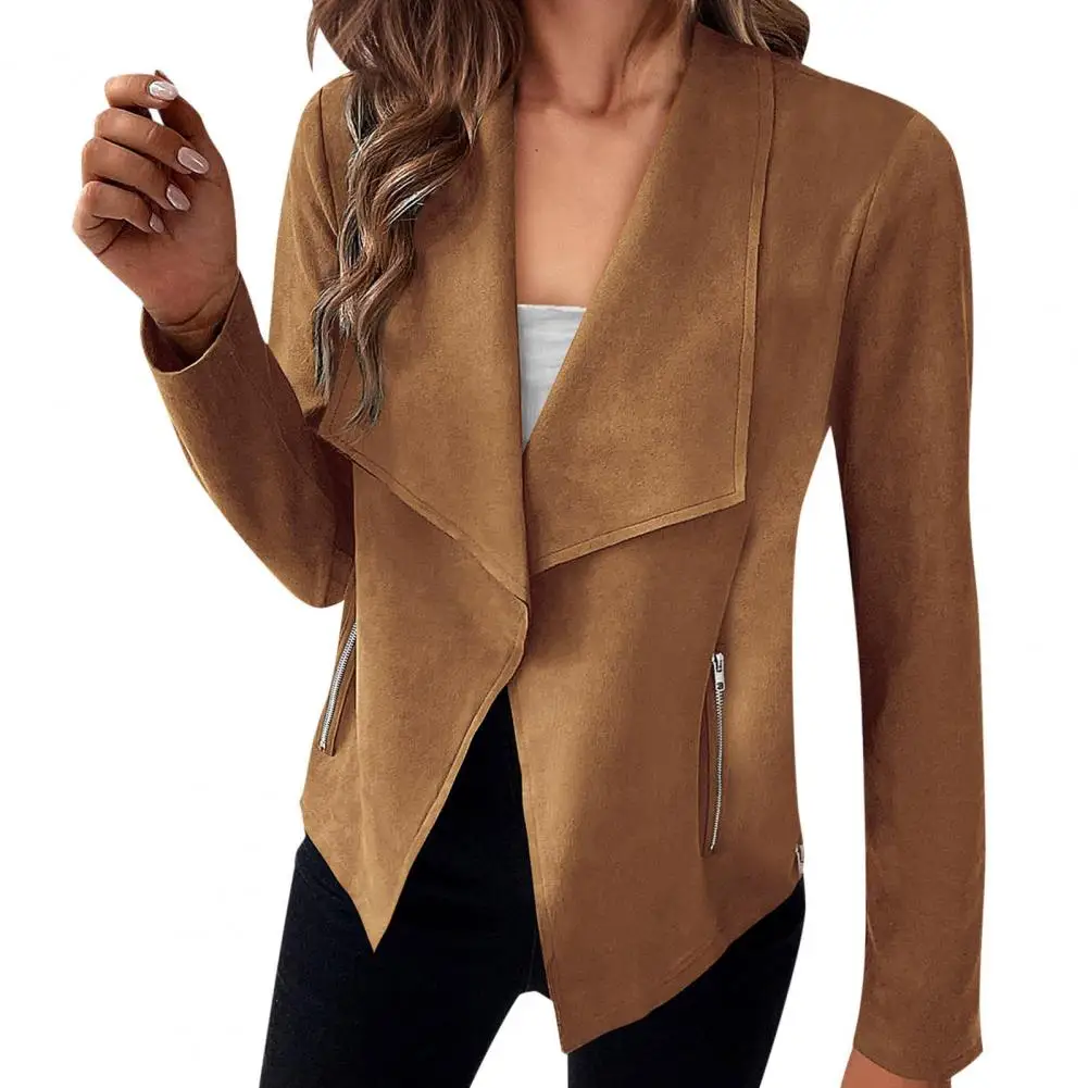 Loose Coat Vintage Faux Suede Women's Jacket Stylish Lapel Zipper Pockets Smooth Windproof Coat for A Timeless Look Casual Women
Loose Coat Vintage Faux Suede Women's Jacket Stylish Lapel Zipper Pockets Smooth Windproof Coat for A Timeless Look Casual Women