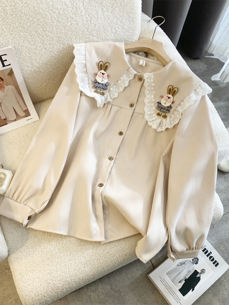 Women's Apricot Peter Pan Collar Shirts and Blouses Y2k Vintage Harajuku 2000s Elegant Oversize Long Sleeve Shirt Trashy Clothes
Women's Apricot Peter Pan Collar Shirts and Blouses Y2k Vintage Harajuku 2000s Elegant Oversize Long Sleeve Shirt Trashy Clothes