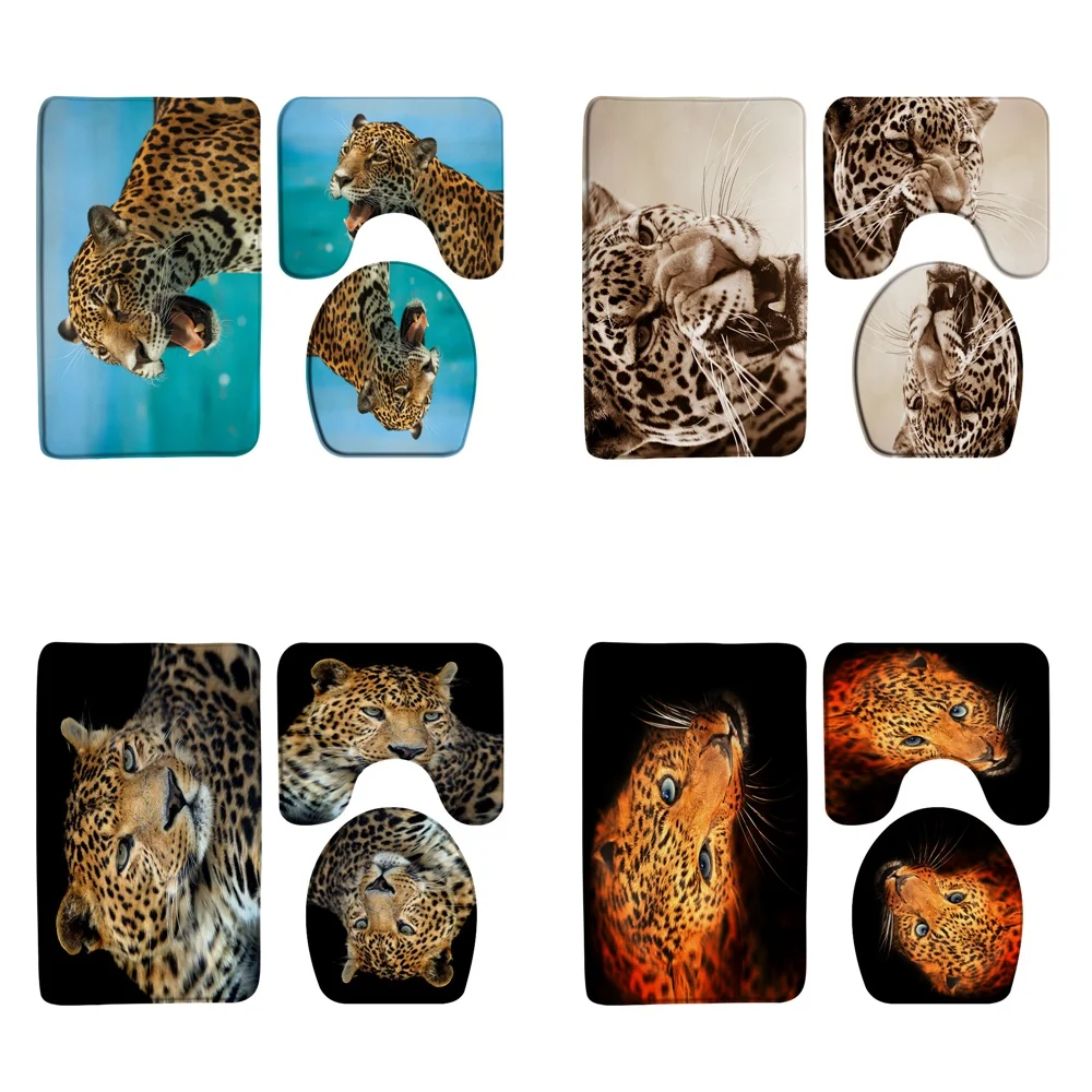 Leopard Bath Mat 3pcs Sets Wildlife Animal Hunting Art Home Doormat Bathroom Door Rug Carpet Anti-Slip Toilet Lid Cover Washable
Leopard Bath Mat 3pcs Sets Wildlife Animal Hunting Art Home Doormat Bathroom Door Rug Carpet Anti-Slip Toilet Lid Cover Washable