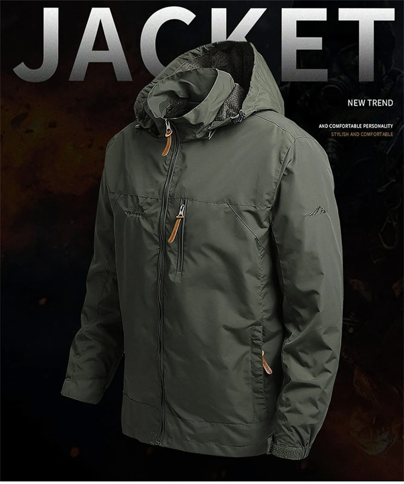 Jackets For Mens Outdoor Casual Hiking Camping Jackets Daily Waterproof Windbreaker Zipper Combat Hooded Bomber Coat
Jackets For Mens Outdoor Casual Hiking Camping Jackets Daily Waterproof Windbreaker Zipper Combat Hooded Bomber Coat