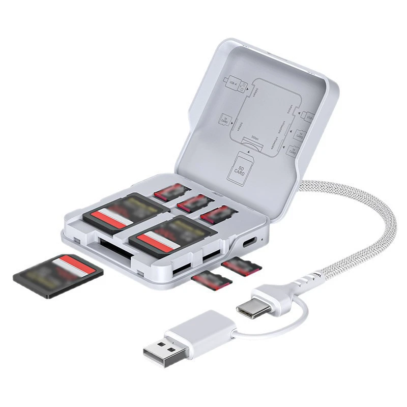 Type C USB 3.0 Card Reader for SD TF Memory Cards 5 Slot Storage Box Efficient Data Management No Driver Required
Type C USB 3.0 Card Reader for SD TF Memory Cards 5 Slot Storage Box Efficient Data Management No Driver Required