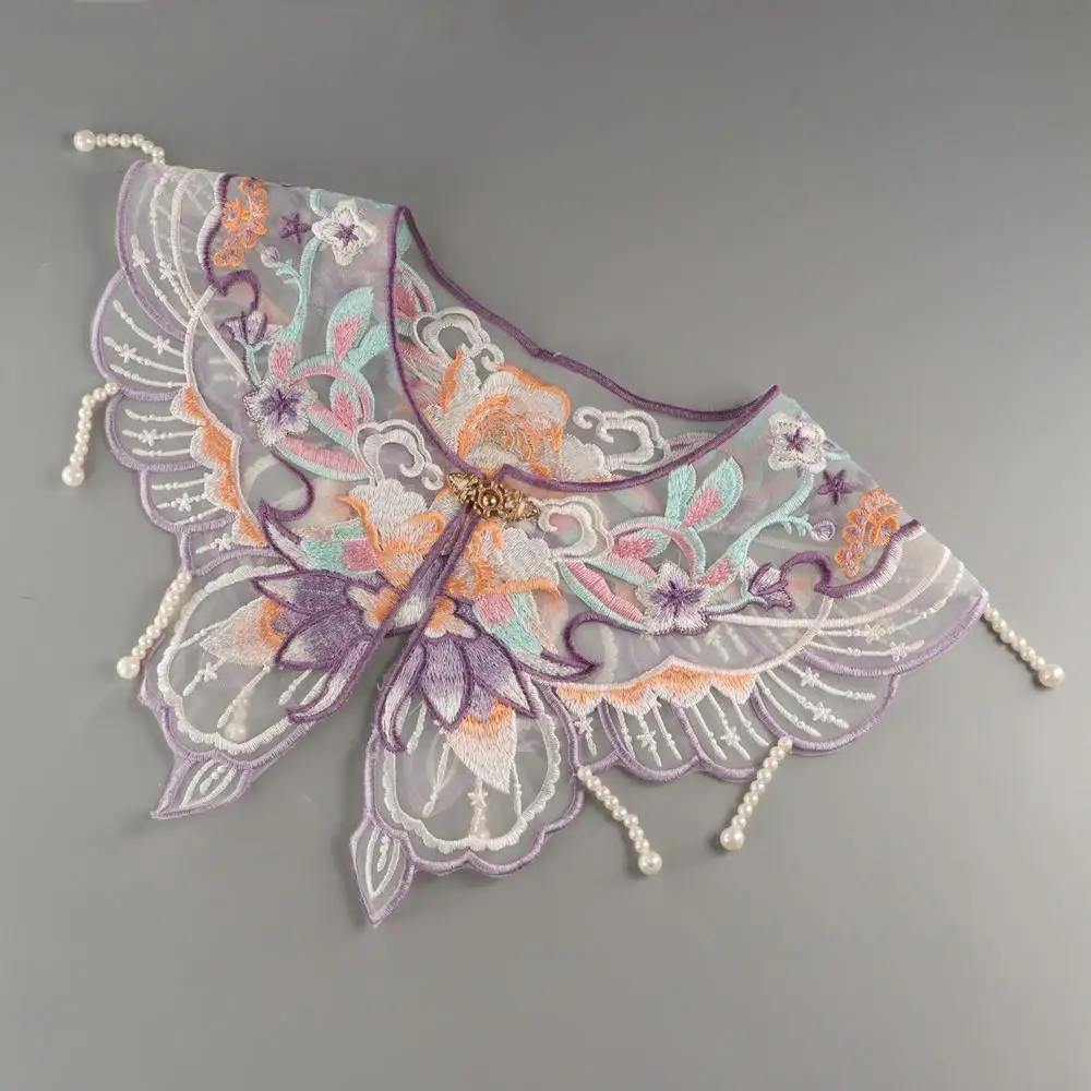 Floral Embroidery Hanfu Fake Collar Colorful Chinese Style Lace Fake Collar Round Neck Detachable Decoration Shirt Collar Gift
Floral Embroidery Hanfu Fake Collar Colorful Chinese Style Lace Fake Collar Round Neck Detachable Decoration Shirt Collar Gift