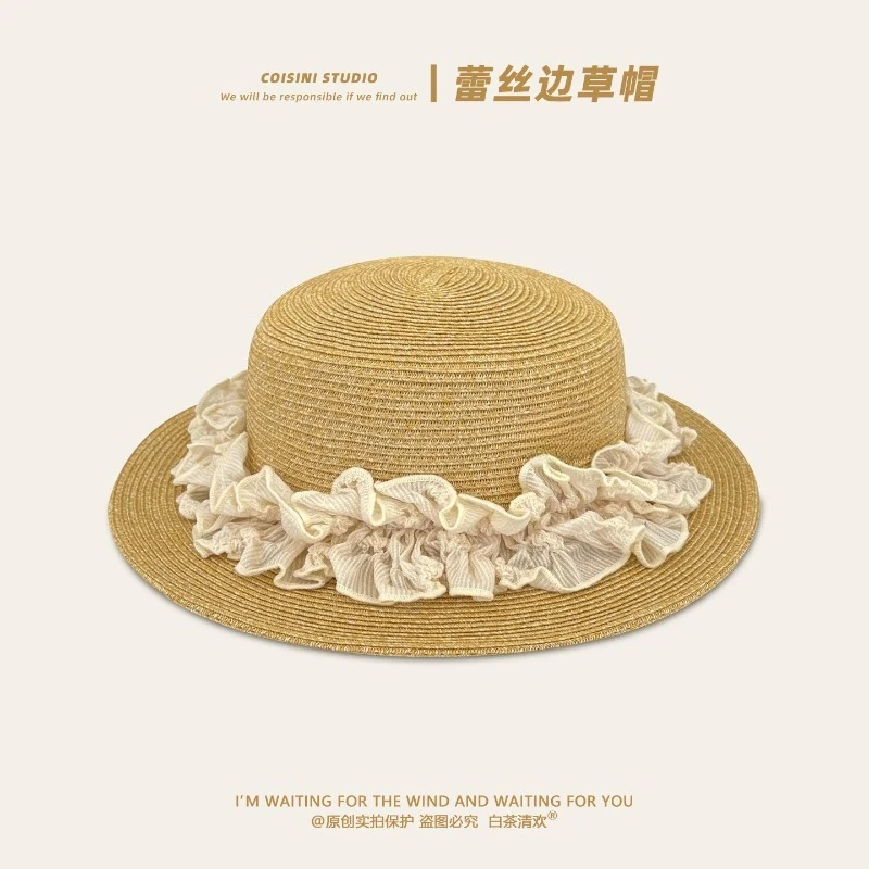 French Style Elegant Lace-trimmed Straw Hat for Women in Spring and Summer Vacation Sweet Beach Sunshade Wide-brimmed Sun Caps
French Style Elegant Lace-trimmed Straw Hat for Women in Spring and Summer Vacation Sweet Beach Sunshade Wide-brimmed Sun Caps