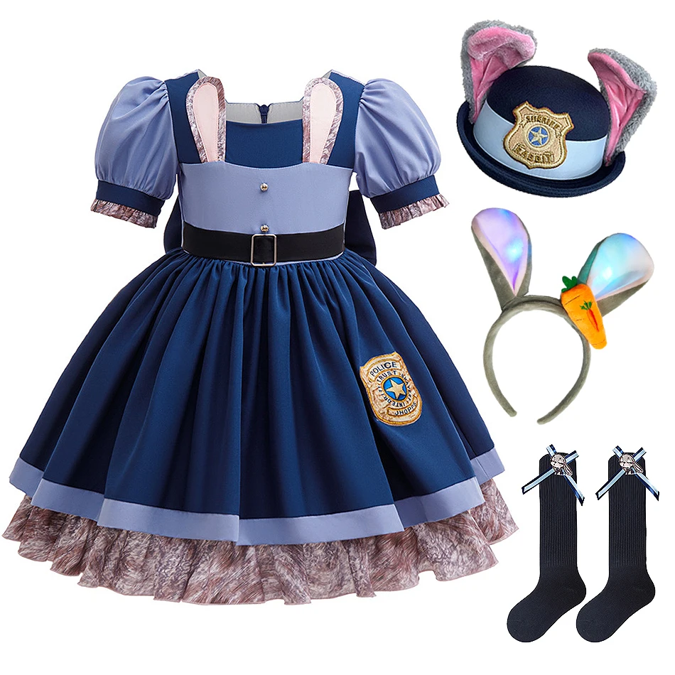 Kids Judy Cosplay Princess Dress Girls Officer Bunny Role Play Frocks Children Carnival Birthday Halloween Party Costumes
Kids Judy Cosplay Princess Dress Girls Officer Bunny Role Play Frocks Children Carnival Birthday Halloween Party Costumes