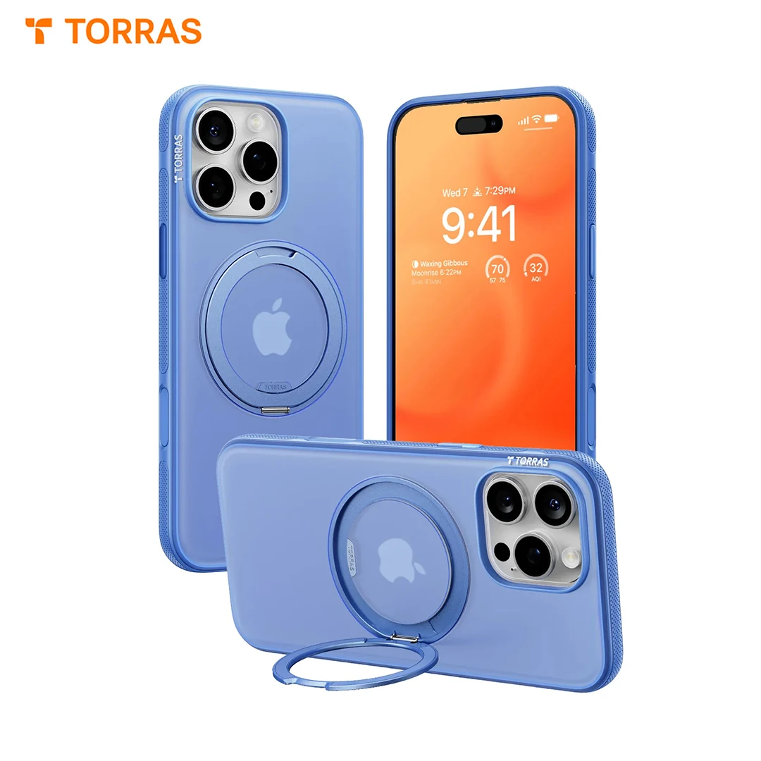 TORRAS 360° Magnetic Stand Case for iPhone 16 15 14Pro Max Case Compatible with MagSafe Shockproof Phone Case with Ring Stand
TORRAS 360° Magnetic Stand Case for iPhone 16 15 14Pro Max Case Compatible with MagSafe Shockproof Phone Case with Ring Stand