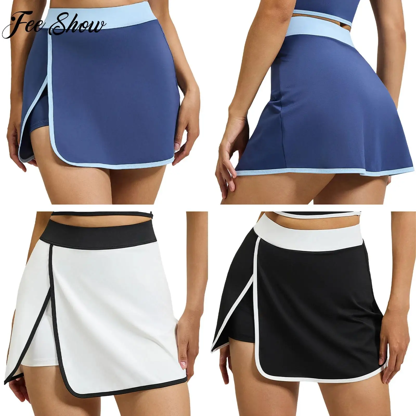 Womens Tennis Sexy Skirts Yoga Athletic Fitness Workout Bottoms Side Split Contrast Color High Waist Skirt with Built-in Shorts
Womens Tennis Sexy Skirts Yoga Athletic Fitness Workout Bottoms Side Split Contrast Color High Waist Skirt with Built-in Shorts