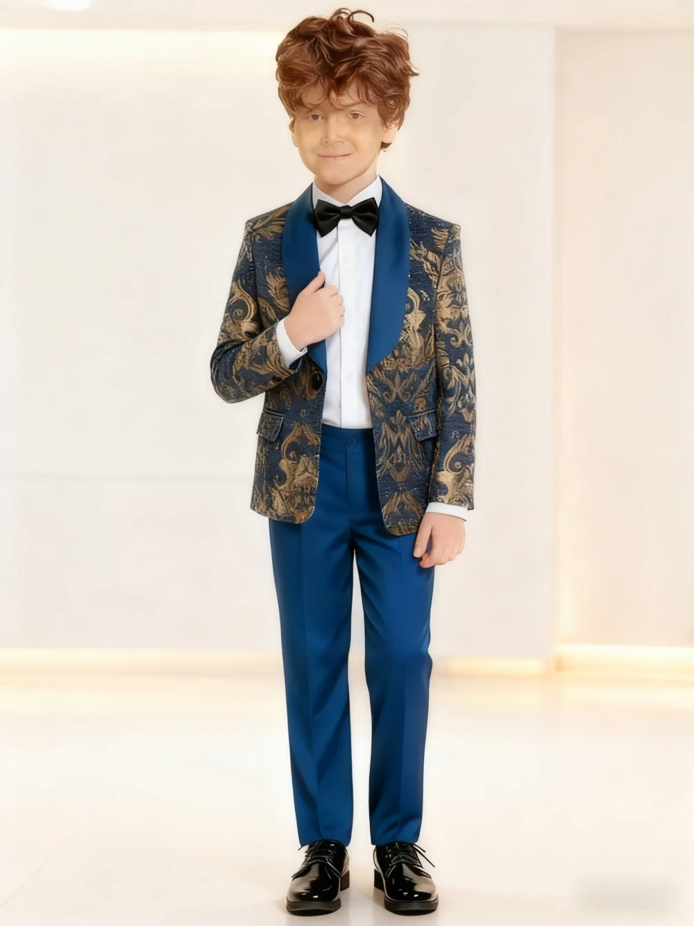 Formal Gold Brocade Suit Set for Boys 3-14 Yrs Communion Suit 2026 Jacket Pants Set Chic Shawl Collar Children Tuxedo
Formal Gold Brocade Suit Set for Boys 3-14 Yrs Communion Suit 2026 Jacket Pants Set Chic Shawl Collar Children Tuxedo