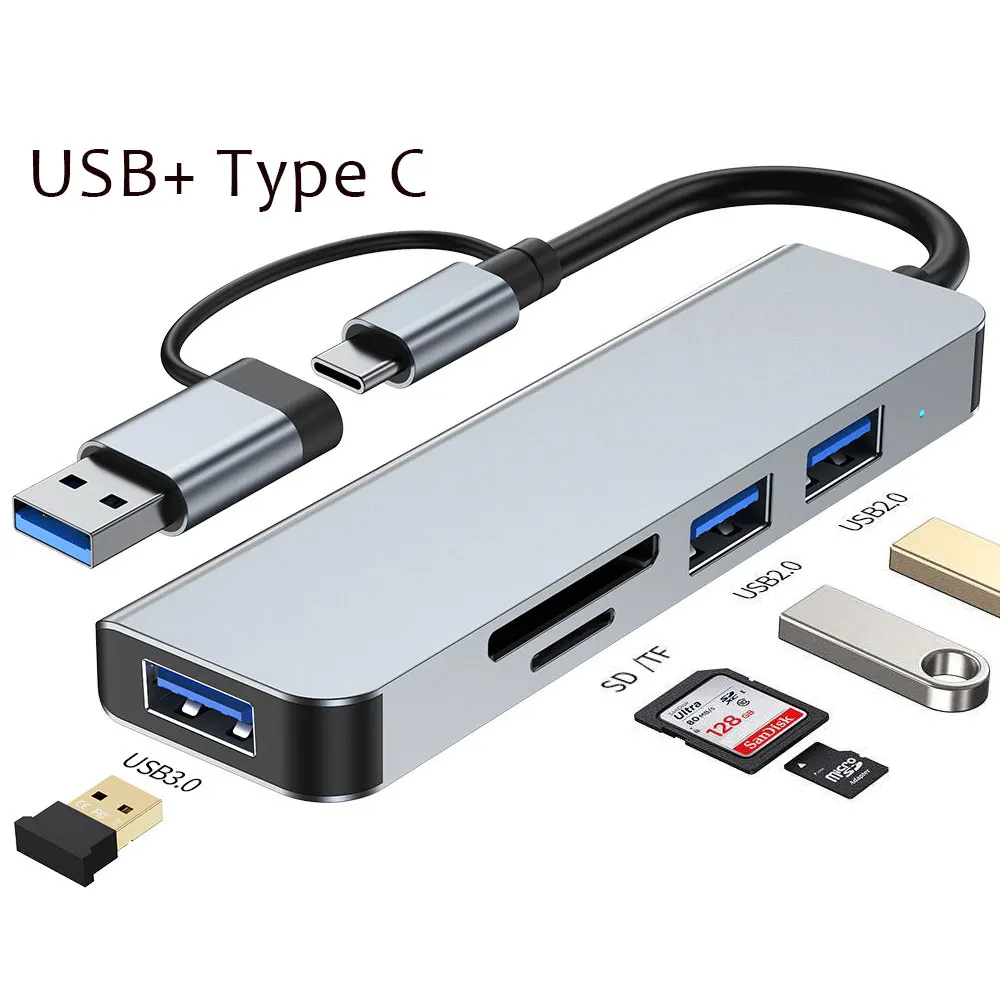USB C Hub Type C Adapter to USB 3.0 SD TF Card Reader Splitter Docking Station Hub OTG for Phone MacBook Computer PC
USB C Hub Type C Adapter to USB 3.0 SD TF Card Reader Splitter Docking Station Hub OTG for Phone MacBook Computer PC