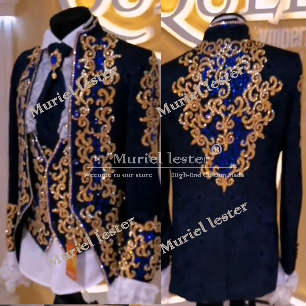 Luxury Suits Men Sparkly Crystals Beading Dresses Customized 3-Piece Set Man Formal Banquet Party Groom Wedding Tuxedo Plus Size
Luxury Suits Men Sparkly Crystals Beading Dresses Customized 3-Piece Set Man Formal Banquet Party Groom Wedding Tuxedo Plus Size