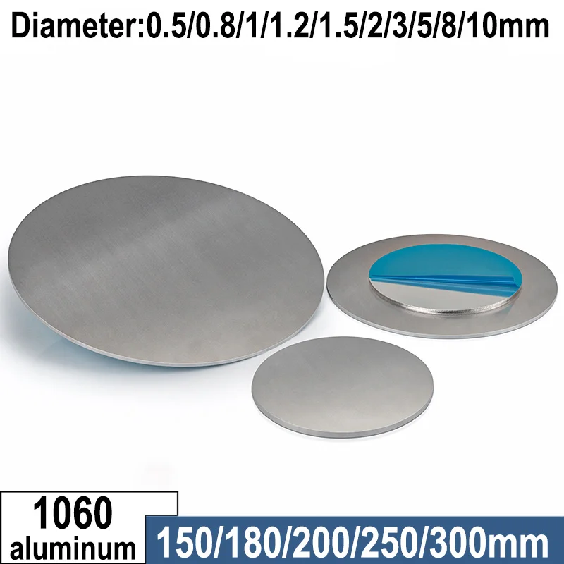 150/180/200/250/300mm Aluminum Alloy Round Disc 0.5mm~10mm Thick 1060 Pure Aluminum Sheet for DIY Craft Metal Crafting
150/180/200/250/300mm Aluminum Alloy Round Disc 0.5mm~10mm Thick 1060 Pure Aluminum Sheet for DIY Craft Metal Crafting 