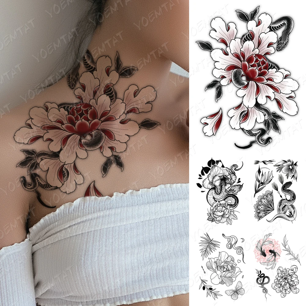 Waterproof Temporary Tattoo Stickers Chrysanthemum Leaves Peony Snake Goldfish Butterfly Body Art Fake Tatto Men Women Tattoos
Waterproof Temporary Tattoo Stickers Chrysanthemum Leaves Peony Snake Goldfish Butterfly Body Art Fake Tatto Men Women Tattoos
