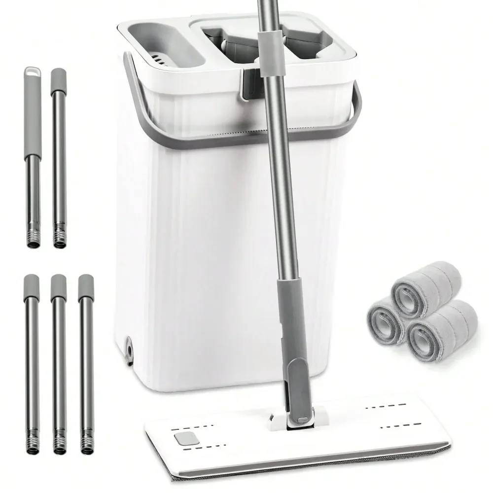Система для уборки Spin Mop And Bucket: набор для мытья полов с отжимом, 3 многоразовыми насадками из микрофибры и длинной ручкой для влажной и сухой уборки полов в доме.
Система для уборки Spin Mop And Bucket: набор для мытья полов с отжимом, 3 многоразовыми насадками из микрофибры и длинной ручкой для влажной и сухой уборки полов в доме.