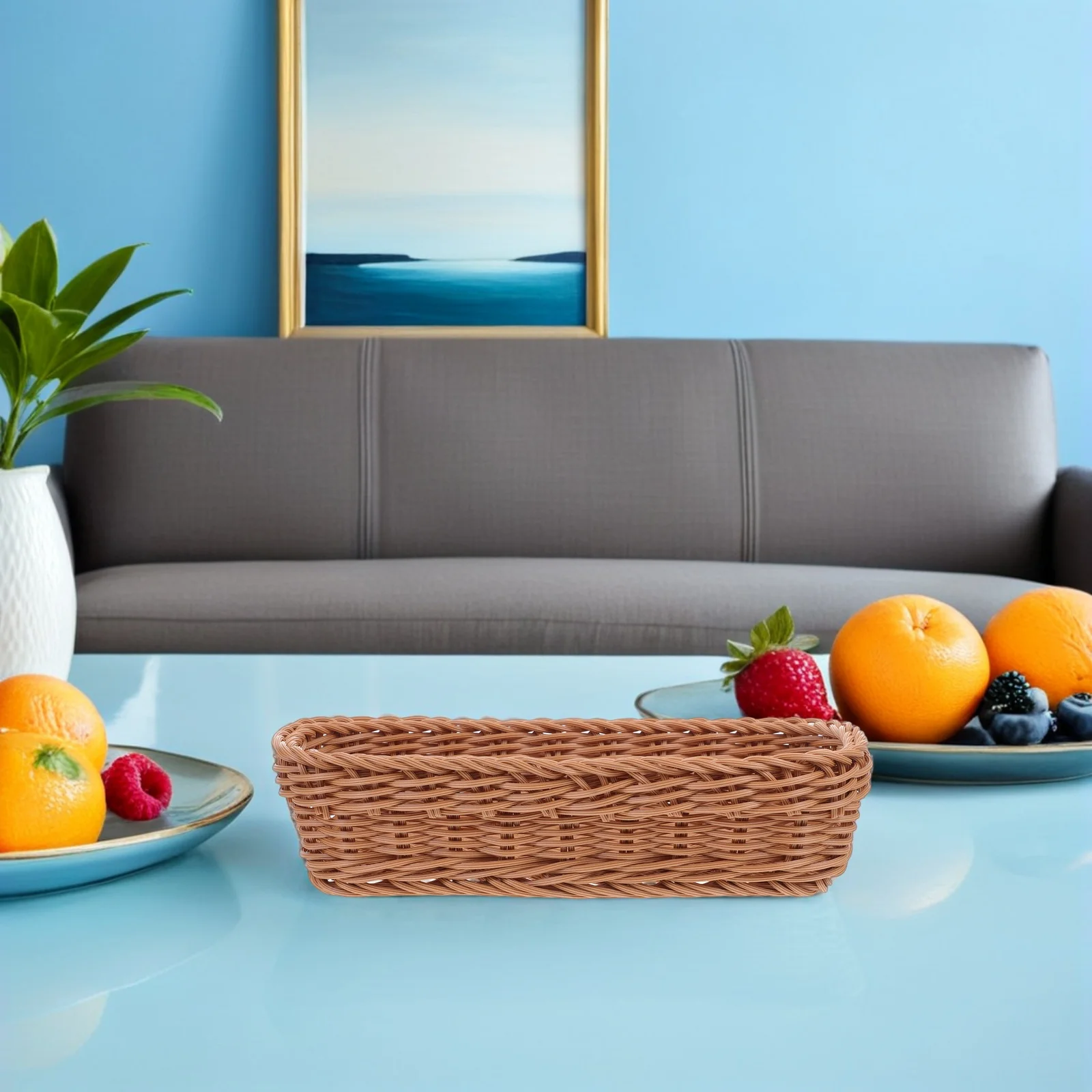 2pcs Woven Plastic Kitchen Basket For Utensil Storage Bread Fruit Organization Countertop Tableware Holder Household Cutlery
2pcs Woven Plastic Kitchen Basket For Utensil Storage Bread Fruit Organization Countertop Tableware Holder Household Cutlery