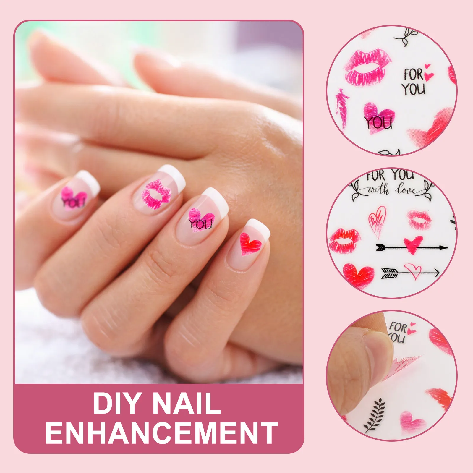 6 Sheets Heart Nail Stickers Valentines Day Art Holiday Paper Decals DIY Nail Supplies Self Adhesive Safe Material Creative
6 Sheets Heart Nail Stickers Valentines Day Art Holiday Paper Decals DIY Nail Supplies Self Adhesive Safe Material Creative
