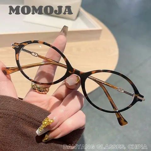 MOMOJA New Ultra-light Retro Tortoiseshell TR90 Fashion Round Glasses Frame Optical Prescription Women's Frame 86060