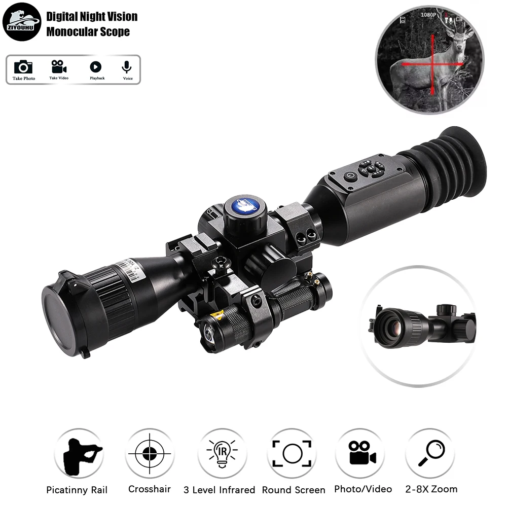 ZIYOUHU NV003 HD Digital Night Vision Scope Infrared Crosshair Telescope for Hunting Surveillance Tactical Equipment
ZIYOUHU NV003 HD Digital Night Vision Scope Infrared Crosshair Telescope for Hunting Surveillance Tactical Equipment
