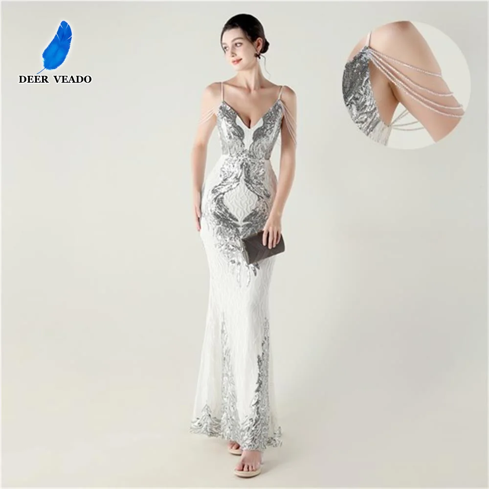 DEERVEADO Luxurious Beading Evening Dress for Woman Elegant Mermaid Strap Sequins Formal Dress for Special Occasions Party Dress
DEERVEADO Luxurious Beading Evening Dress for Woman Elegant Mermaid Strap Sequins Formal Dress for Special Occasions Party Dress