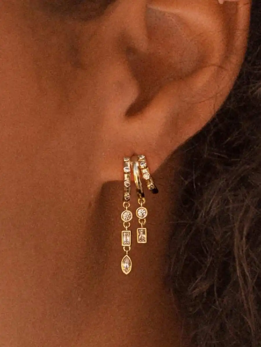 Circular Earrings For Women Delicate Dangling Chain Earrings Exaggerated Triple-Stud Long Earrings Multi-Layer 14K Gold Plated T
Circular Earrings For Women Delicate Dangling Chain Earrings Exaggerated Triple-Stud Long Earrings Multi-Layer 14K Gold Plated T