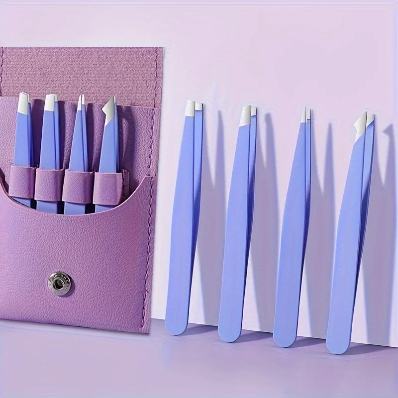 4Pcs Stainless Steel Eyebrow Tweezers Set Slant Pointed Tip
4Pcs Stainless Steel Eyebrow Tweezers Set Slant Pointed Tip