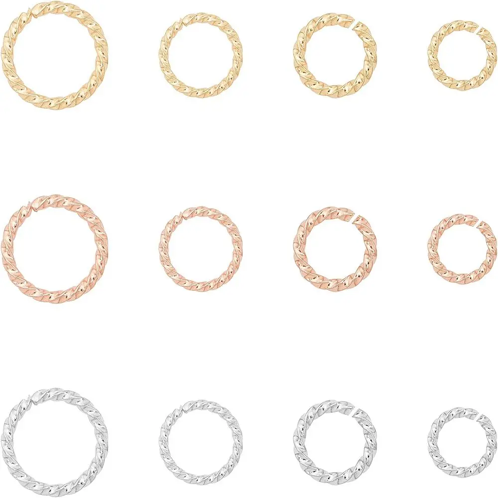 304 Stainless Steel Open Jump Rings Twisted Round Mixed Color 16~18 Gauge 6~10x1~1.3mm Inner Diameter: 4~8mm 72pcs/box
304 Stainless Steel Open Jump Rings Twisted Round Mixed Color 16~18 Gauge 6~10x1~1.3mm Inner Diameter: 4~8mm 72pcs/box
