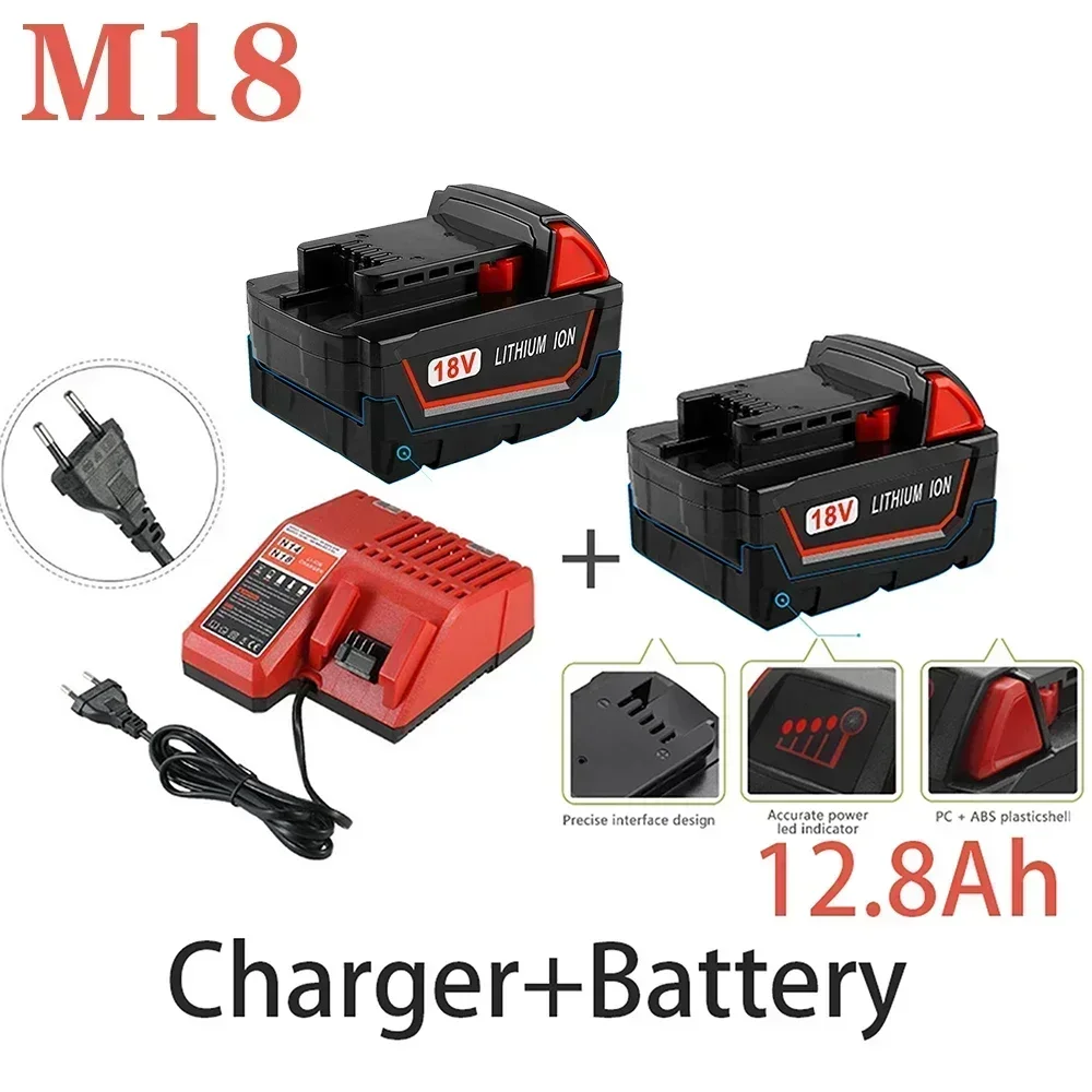 Оригинальный сменный литий-ионный аккумулятор 18 в 12800 мАч Ач для Milwaukee Xc M18 M18B, аккумуляторы и зарядное устройство
Оригинальный сменный литий-ионный аккумулятор 18 в 12800 мАч Ач для Milwaukee Xc M18 M18B, аккумуляторы и зарядное устройство