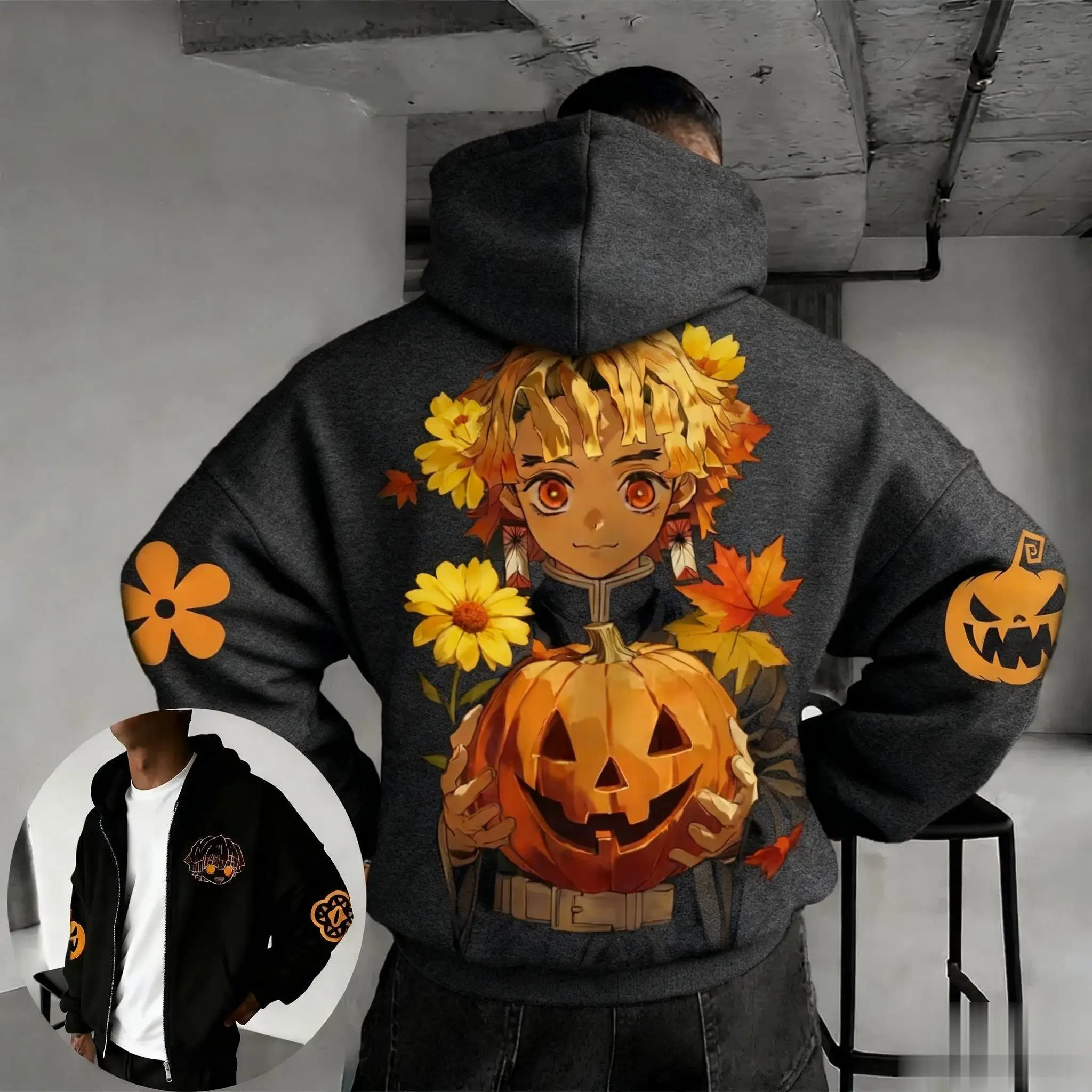 Толстовка на молнии в стиле аниме «Убийца демонов», осенняя мода, повседневный пуловер с длинными рукавами для мужчин и женщин, уличная одежда для косплея
Толстовка на молнии в стиле аниме «Убийца демонов», осенняя мода, повседневный пуловер с длинными рукавами для мужчин и женщин, уличная одежда для косплея