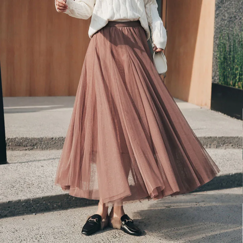 Tulle Pleated Skirts for Women Solid Color Casual All-match High Waisted Long Skirt Woman Fairy Dance Party A-line Mesh Skirts
Tulle Pleated Skirts for Women Solid Color Casual All-match High Waisted Long Skirt Woman Fairy Dance Party A-line Mesh Skirts