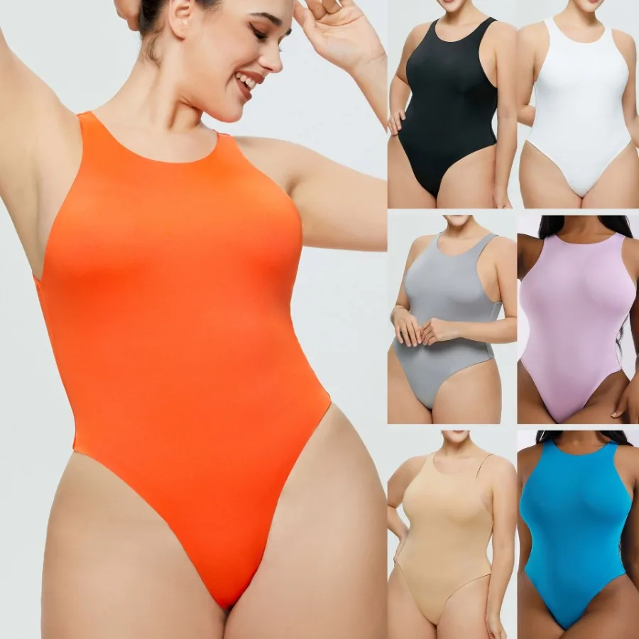 【New style】European and American women's clothing pure color sleeveless round neck high-fork one-piece suit female hot girl t
【New style】European and American women's clothing pure color sleeveless round neck high-fork one-piece suit female hot girl t