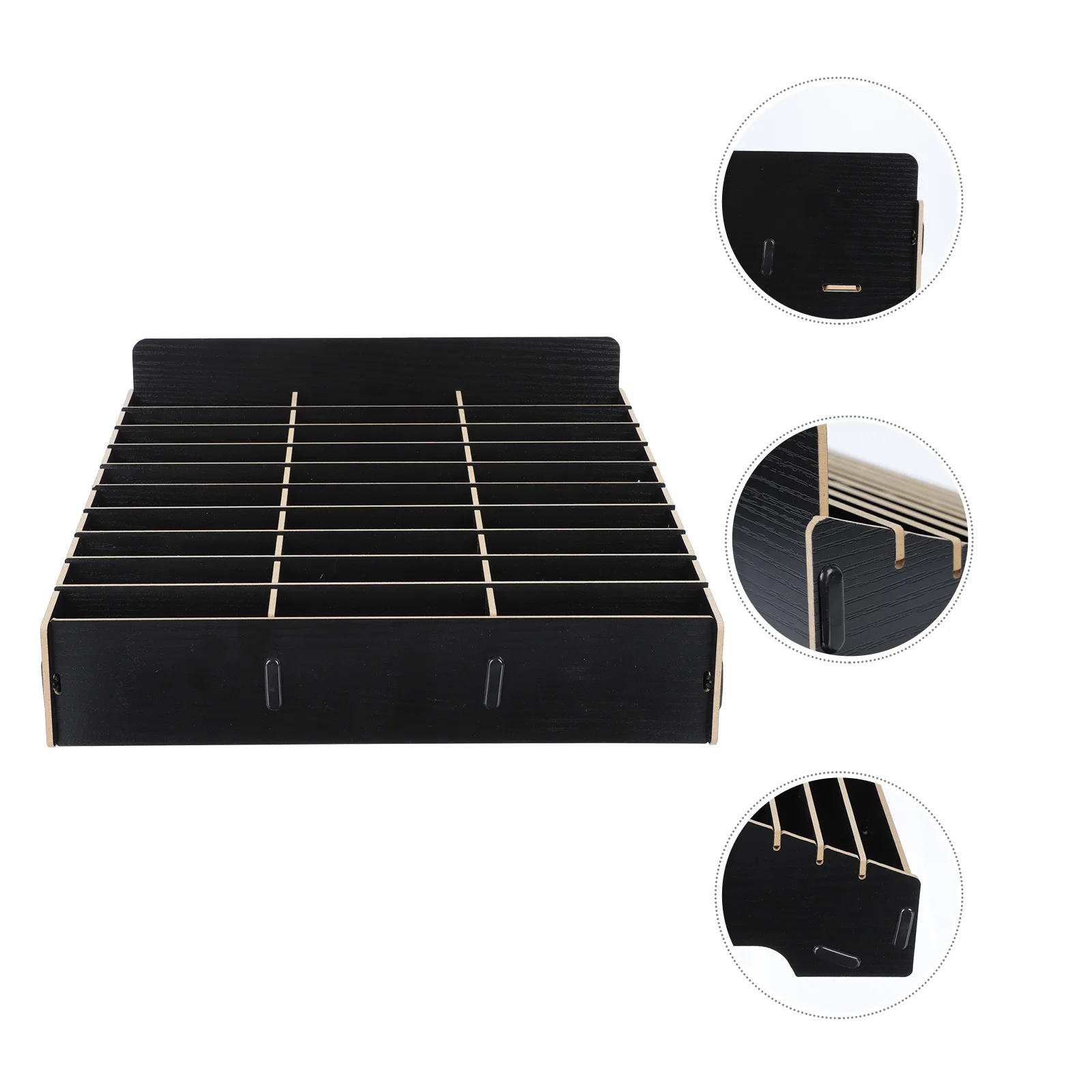 1Pcs Black Phone Organizing Box Wooden Multi-Grid Storage Case Scratch Resistant Surface Ideal for Office School Repair Shop
1Pcs Black Phone Organizing Box Wooden Multi-Grid Storage Case Scratch Resistant Surface Ideal for Office School Repair Shop