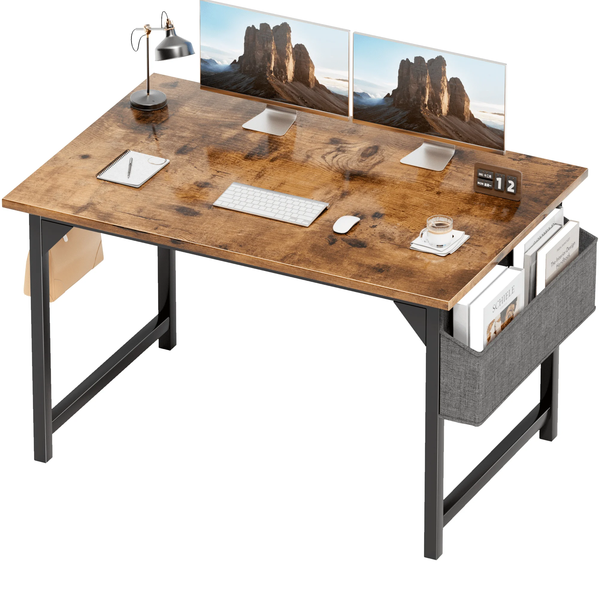 Computer Desk 40 Inch Small Office Desk Modern Writing Desk with Storage Bag Work Study Table with Headphone Hook, Rustic Brown
Computer Desk 40 Inch Small Office Desk Modern Writing Desk with Storage Bag Work Study Table with Headphone Hook, Rustic Brown