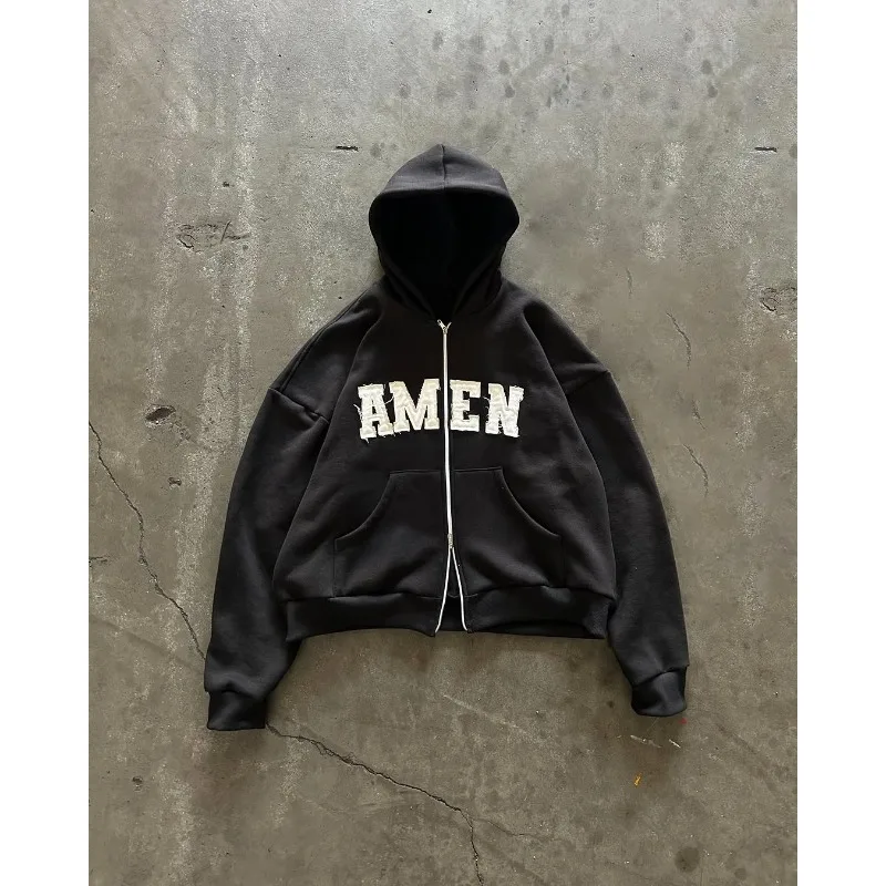 Harajuku Vintage Letter Embroidered Oversized Loose Casual Zip Up Hoodies Y2K Punk Gothic Men Women Hip Hop Fashion Streetwear
Harajuku Vintage Letter Embroidered Oversized Loose Casual Zip Up Hoodies Y2K Punk Gothic Men Women Hip Hop Fashion Streetwear
