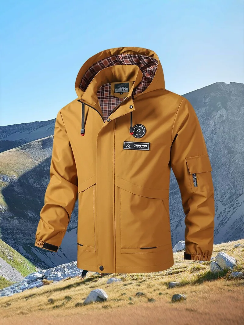 Spring/Summer New Men's Utility Jacket Stand-Up Collar Loose Fit Waterproof Caped Trendy Outdoor Coat
Spring/Summer New Men's Utility Jacket Stand-Up Collar Loose Fit Waterproof Caped Trendy Outdoor Coat