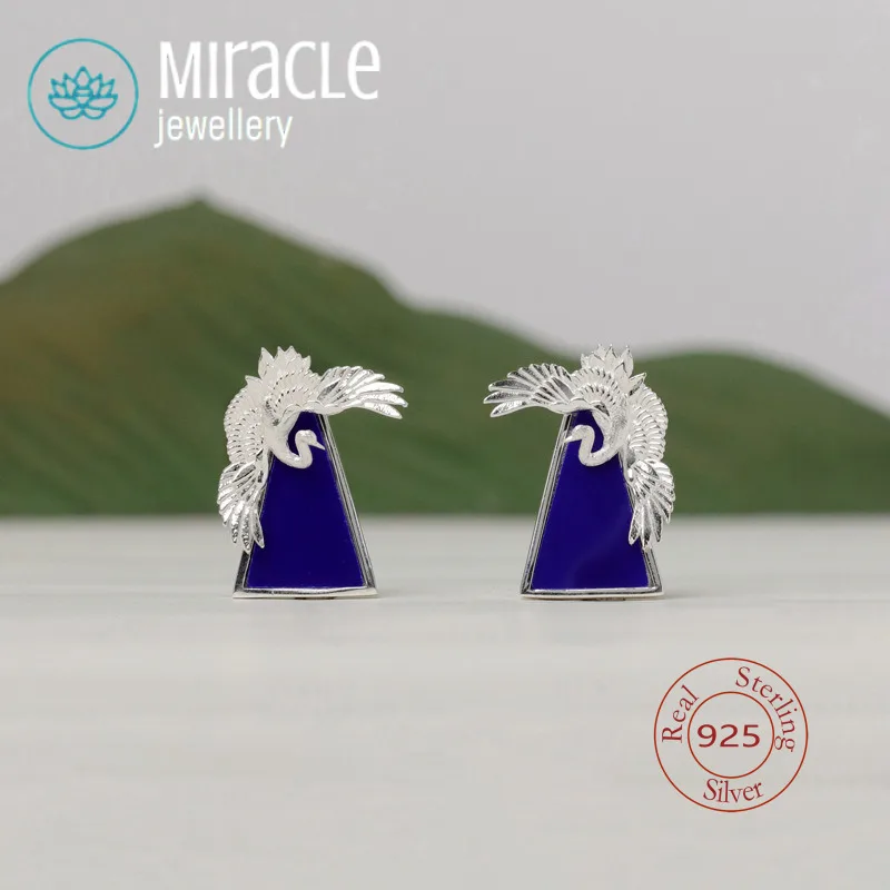 Miracle Sterling Silver 925 Original Design Mingshan Earrings Crane Thousand Miles Of Rivers Mountains Elegant National Trend
Miracle Sterling Silver 925 Original Design Mingshan Earrings Crane Thousand Miles Of Rivers Mountains Elegant National Trend