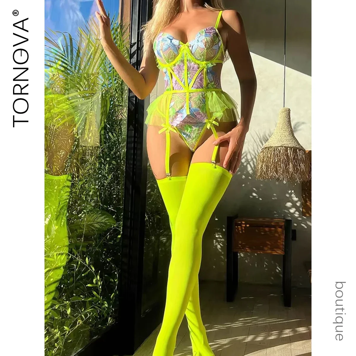 Tornova Sexy Lingerie Set Embroidered Bra Set Embroidered Bra Set Backless Transparent One Piece Stockings Hot Lingerie Women
Tornova Sexy Lingerie Set Embroidered Bra Set Embroidered Bra Set Backless Transparent One Piece Stockings Hot Lingerie Women