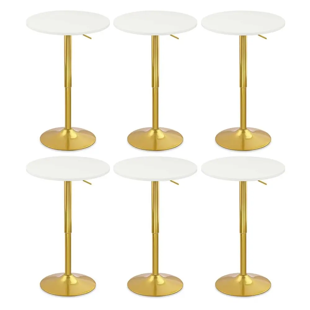 Round Bar Table 6 Pack, Height Adjustable 2636 Bistro Pub Table with Gold Metal Base, 360 Swivel High Top Cocktail Table for Ki
Round Bar Table 6 Pack, Height Adjustable 2636 Bistro Pub Table with Gold Metal Base, 360 Swivel High Top Cocktail Table for Ki