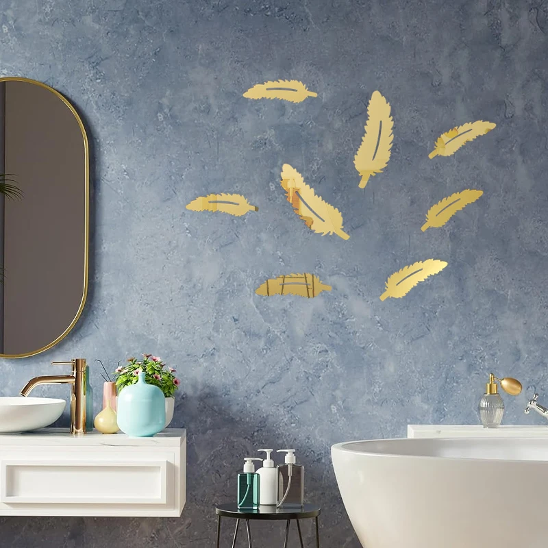 Gold/Silver/Red/Black 3D Mirror Feather Acrylic Wall Stickers DIY Art Decals for Bedroom Living Room Background Wall Ornament
Gold/Silver/Red/Black 3D Mirror Feather Acrylic Wall Stickers DIY Art Decals for Bedroom Living Room Background Wall Ornament