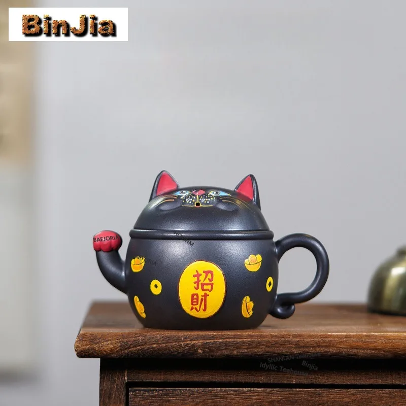 300ml High-end Yixing Purple Clay Teapots Handmade Maneki-neko Pot Raw Ore Black Mud Tea Maker Kettle Chinese Zisha Tea Set Gift
300ml High-end Yixing Purple Clay Teapots Handmade Maneki-neko Pot Raw Ore Black Mud Tea Maker Kettle Chinese Zisha Tea Set Gift