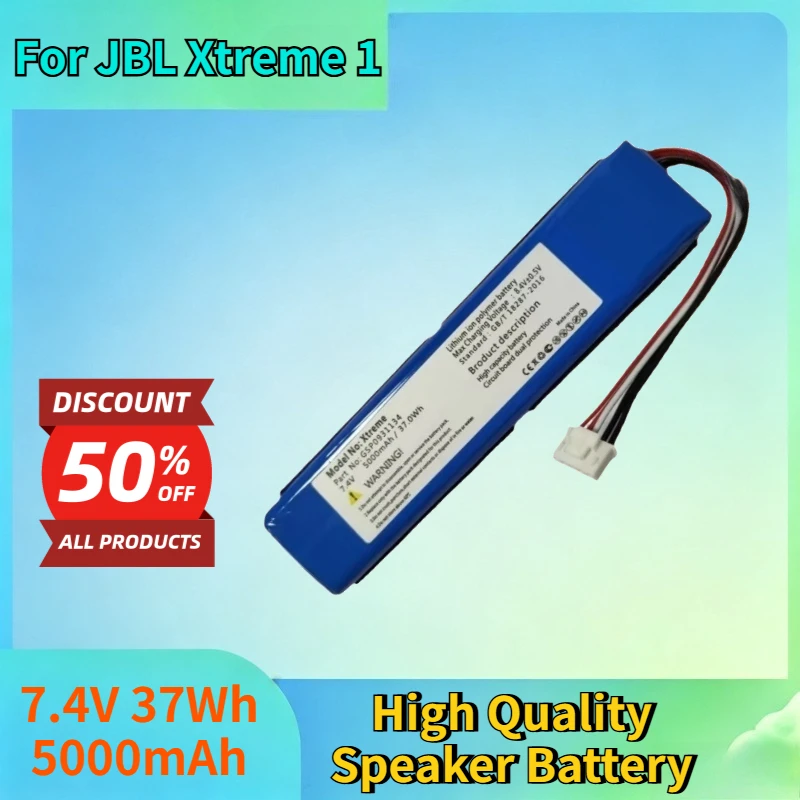 Newest 7.4V 37Wh 5000mAh Lithium-ion Rechargeable Battery for JBL Xtreme 1 2 3 Go Play Onyx Mini High Quality Speaker Battery
Newest 7.4V 37Wh 5000mAh Lithium-ion Rechargeable Battery for JBL Xtreme 1 2 3 Go Play Onyx Mini High Quality Speaker Battery