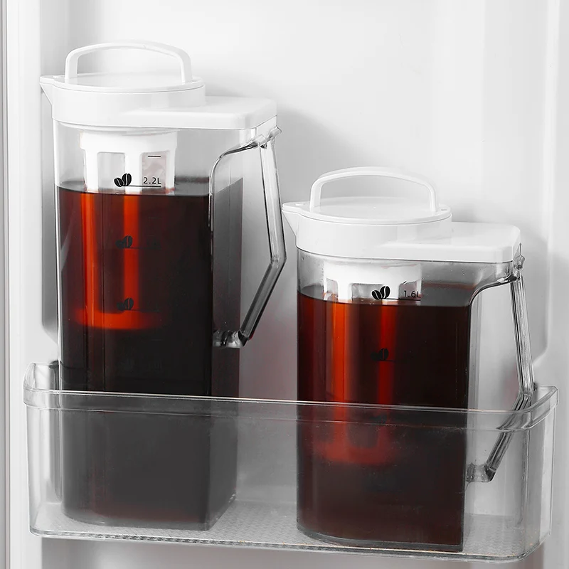 1.6L/2.2L Cold Brew Coffee Pot Iced Coffee Teapot with Filter Portable Transparent Plastic Fridge Water Pitcher Tea Maker Kettle
1.6L/2.2L Cold Brew Coffee Pot Iced Coffee Teapot with Filter Portable Transparent Plastic Fridge Water Pitcher Tea Maker Kettle
