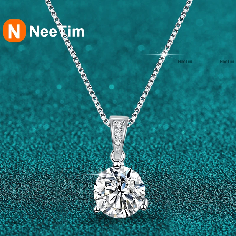 NeeTim 1ct 2ct Moissanite Pendant Necklace S925 Silver Lab Diamond Box Chain Neck Chain for Women Necklaces Pandent Fine Jewelry
NeeTim 1ct 2ct Moissanite Pendant Necklace S925 Silver Lab Diamond Box Chain Neck Chain for Women Necklaces Pandent Fine Jewelry