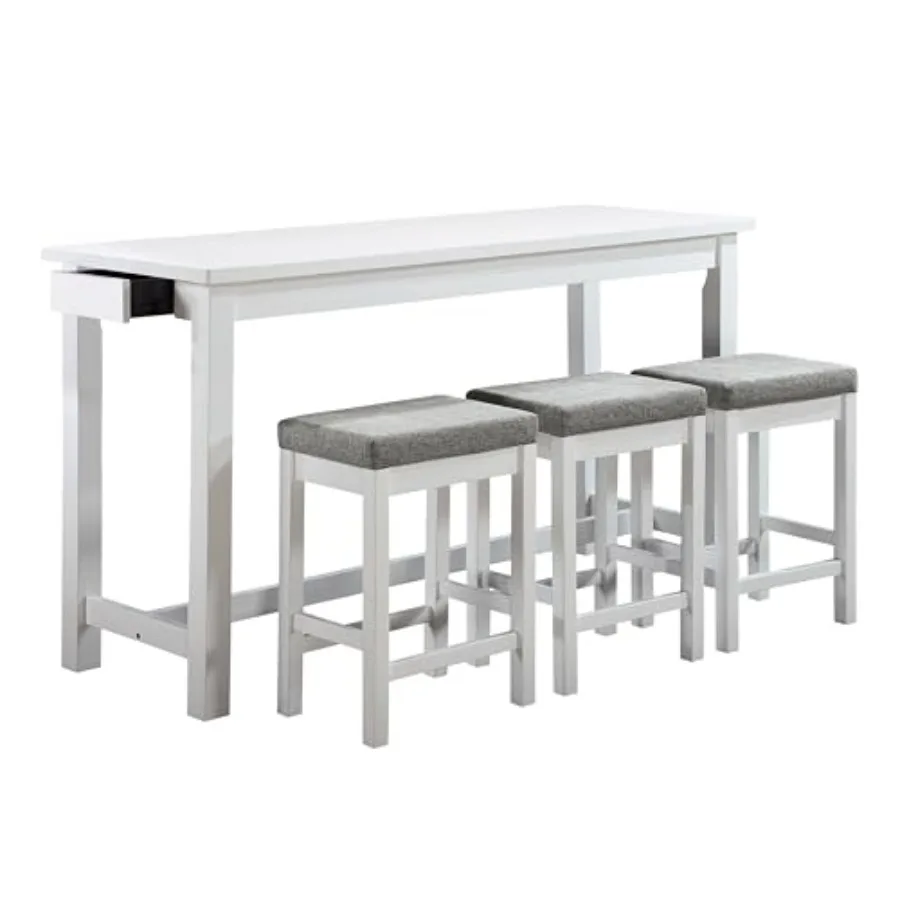 Oreille Bar Table with Stools Set, Modern Console Table with Stools - 4-Piece Set with 2 USB Ports and A/C Power Outlets, Count
Oreille Bar Table with Stools Set, Modern Console Table with Stools - 4-Piece Set with 2 USB Ports and A/C Power Outlets, Count