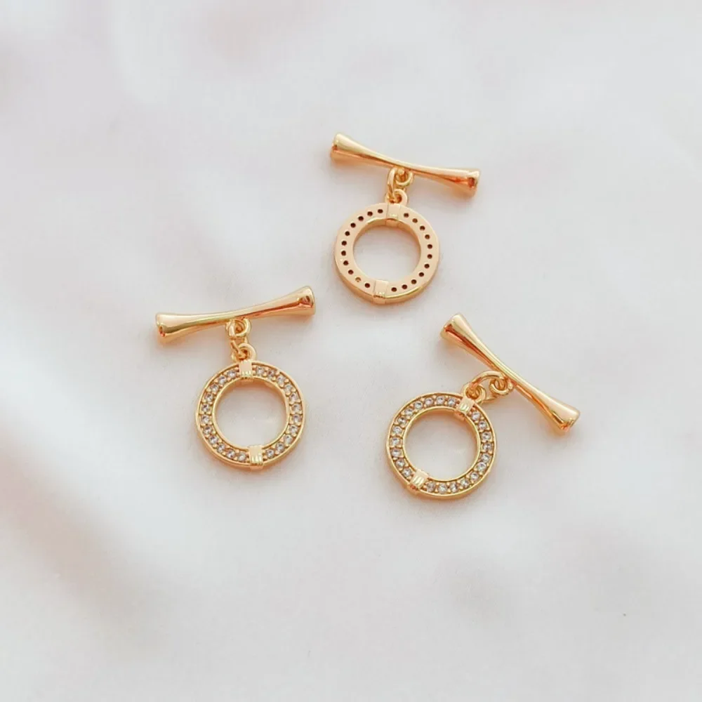 14K Gold-encrusted Zircon Round OT Clasp Little Waist Stick Bracelet Necklace Connecting Clasp and Ending Clasp DIY Accessory
14K Gold-encrusted Zircon Round OT Clasp Little Waist Stick Bracelet Necklace Connecting Clasp and Ending Clasp DIY Accessory