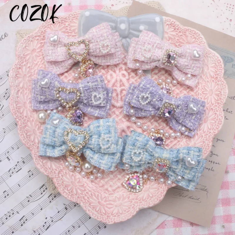 Sweet Handmade Sparkle Silver Heart Shape Rhinestone Pearl Chain Side Clip Female Girls A Pair of Hairclips Hair Clips Women
Sweet Handmade Sparkle Silver Heart Shape Rhinestone Pearl Chain Side Clip Female Girls A Pair of Hairclips Hair Clips Women