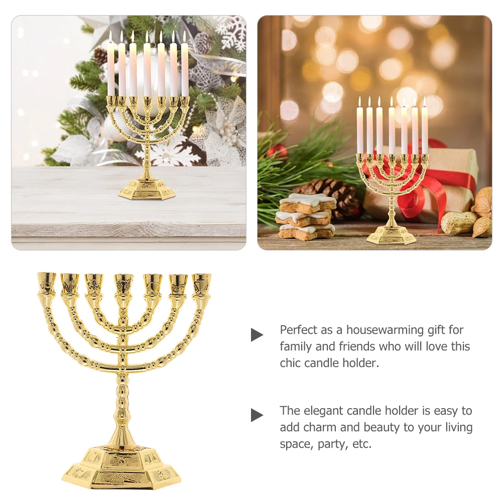 7-Branch Metal Candlestick Holders Golden 16cm Tall Retro Menorah Hanukkah Jewish CandelabrumVintage Table Decor
7-Branch Metal Candlestick Holders Golden 16cm Tall Retro Menorah Hanukkah Jewish CandelabrumVintage Table Decor