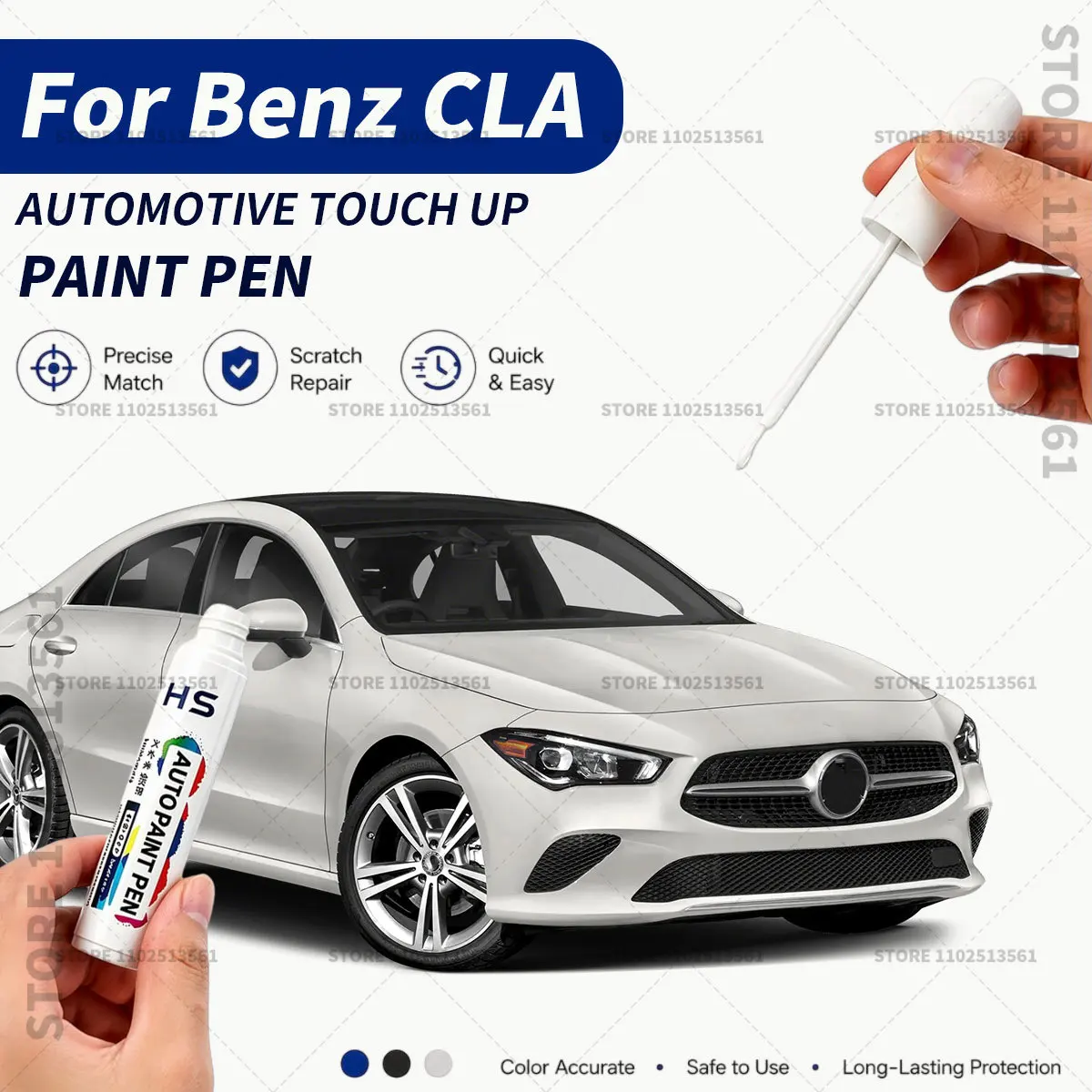 For 2013-2026 Mercedes Benz CLA cirrus silver white black Automotive Touch Up Paint Pen – Restore Car Paint & Remove Scratches
For 2013-2026 Mercedes Benz CLA cirrus silver white black Automotive Touch Up Paint Pen – Restore Car Paint & Remove Scratches