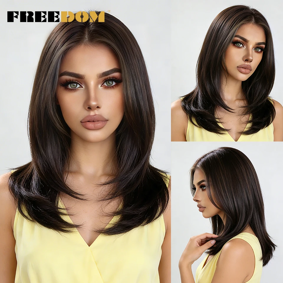 FREEDOM Synthetic Lace Front Wigs For Women Straight 13X3 Pre Plucked Layered Wig 16" Ombre Brown Blonde Highlight Daily Use Wig
FREEDOM Synthetic Lace Front Wigs For Women Straight 13X3 Pre Plucked Layered Wig 16" Ombre Brown Blonde Highlight Daily Use Wig