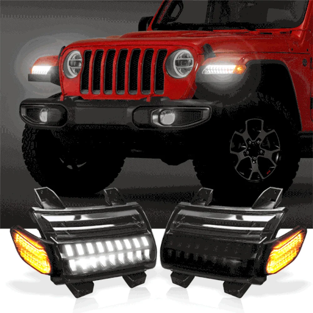 Turn Lights Fender LED For Jeep Wrangler JL 2018-2020 LED Fog Lights New Daytime Running DRL
Turn Lights Fender LED For Jeep Wrangler JL 2018-2020 LED Fog Lights New Daytime Running DRL