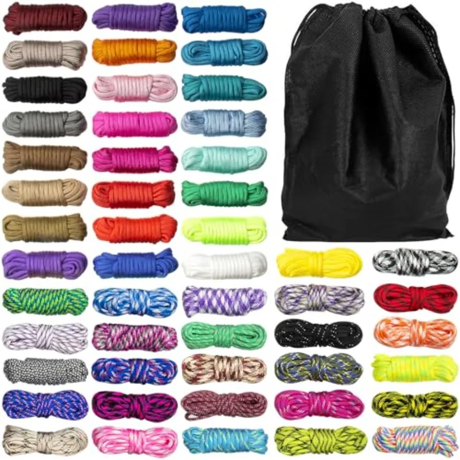 52 Colors Paracord Set, 4mm Paracord 550 Multifunctional Paracord Bracelets Nylon Paracord Rope with Storage Bag for DIY Bracel
52 Colors Paracord Set, 4mm Paracord 550 Multifunctional Paracord Bracelets Nylon Paracord Rope with Storage Bag for DIY Bracel