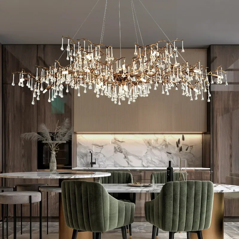 Teardrop Branch Crystal Chandeliers For Dining Room Kitchen Living Room Vintage bronze Brass Long Tree Branch Hanging Chandelier
Teardrop Branch Crystal Chandeliers For Dining Room Kitchen Living Room Vintage bronze Brass Long Tree Branch Hanging Chandelier